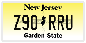 Z90RRU license plate in New Jersey