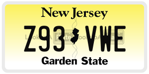 Z93VWE  license plate in NJ