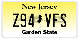 Z94VFS  license plate in NJ
