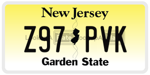 Z97PVK license plate in New Jersey