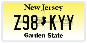 Z98KYY  license plate in NJ