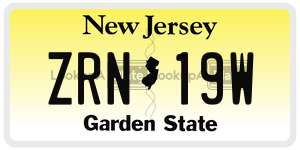 ZRN19W license plate in New Jersey