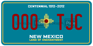 000TJC  license plate in NM