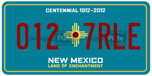 0127RLE  license plate in NM