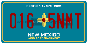 0165NMT  license plate in NM