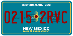 02152RVC  license plate in NM