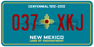 037XKJ  license plate in NM