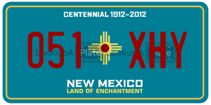 051XHY license plate in New Mexico