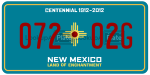 07202G  license plate in NM