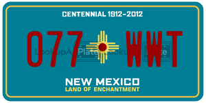 077WWT  license plate in NM