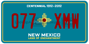 077XMW  license plate in NM