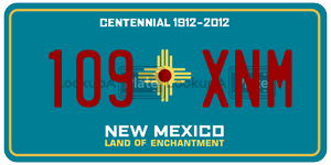 109XNM  license plate in NM