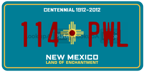 114PWL  license plate in NM