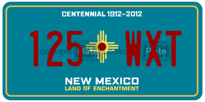 125WXT license plate in New Mexico