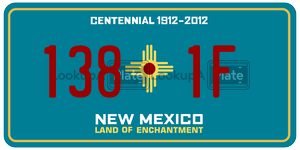 1381F  license plate in NM
