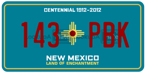 143PBK  license plate in NM