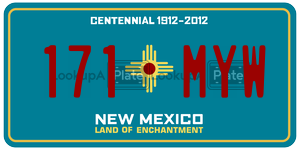 171MYW  license plate in NM