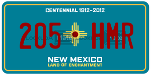 205HMR license plate in New Mexico