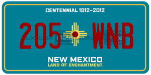 205WNB  license plate in NM
