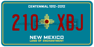 210XBJ  license plate in NM