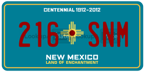 216SNM  license plate in NM