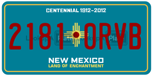 21810RVB  license plate in NM