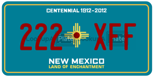 222XFF  license plate in NM
