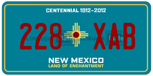 228XAB  license plate in NM