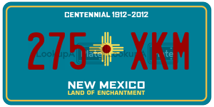 275XKM  license plate in NM