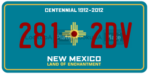 2812DV license plate in New Mexico