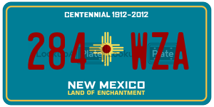 284WZA  license plate in NM
