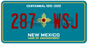 287WSJ  license plate in NM