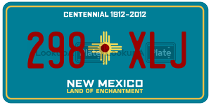 298XLJ  license plate in NM