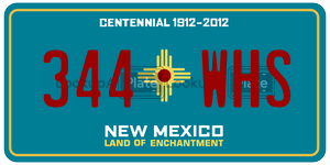 344WHS  license plate in NM