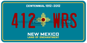 412WRS license plate in New Mexico