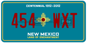 454WXT  license plate in NM