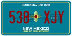 538XJY  license plate in NM
