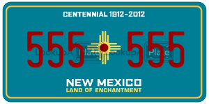 555555  license plate in NM