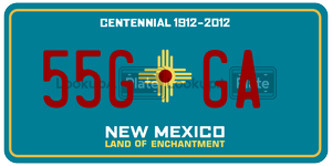 55GGA license plate in New Mexico