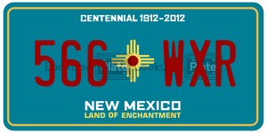 566WXR license plate in New Mexico
