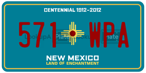571WPA  license plate in NM