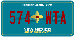 574WTA  license plate in NM