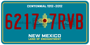 62177RVB  license plate in NM