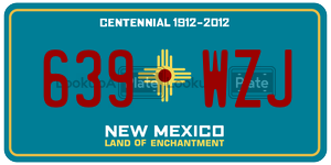 639WZJ  license plate in NM