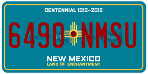 6490NMSU  license plate in NM