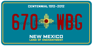 670WBG  license plate in NM