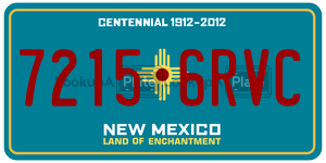 72156RVC  license plate in NM