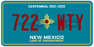 722WTY license plate in New Mexico