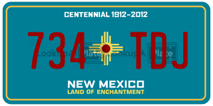 734TDJ  license plate in NM
