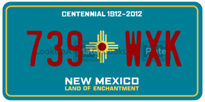 739WXK  license plate in NM